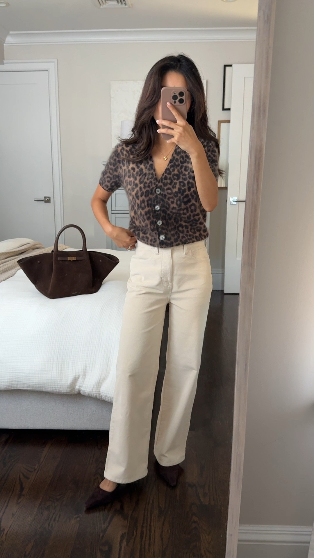 On sale and stocked in beautiful fall colors - very happy with these soft corduroy pants to replace an old pair that are too small for me now!

• J.Crew slim-wide corduroy pants 24 regular, not petite. Regular is full length on me while petite would be a cropped look. Waist runs a little big. Length is perfect for flats and sneakers on me.

also eying the olive and French Press. The same "Slim-Wide" cut comes in jeans that are on sale now too

• J.Crew brushed cashmere short-sleeve cardigan xxs, their brushed cashmere is seriously luxe and soft! Some of my favorite elevated pieces.

• Colette bow heels old - linked similar styles

• DeMellier suede midi New York bag

Fall style, fall outfit ideas, smart casual work wear for petites

#LTKFindsUnder100 #LTKWorkwear #LTKPetite