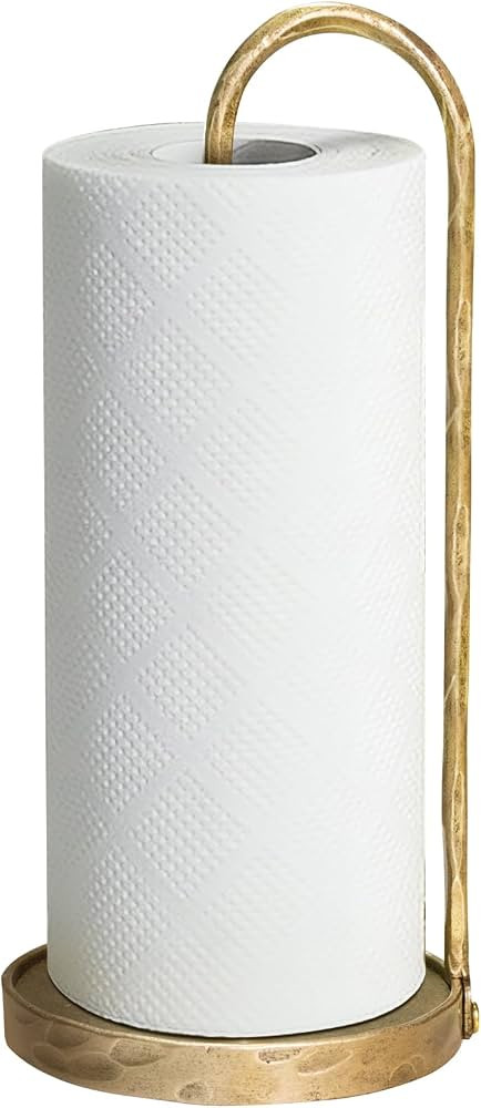 Paper Towel Holder Countertop, Hand-Forged Vintage Gold Paper Towel Stand Holder, Kitchen Heavy D... | Amazon (US)