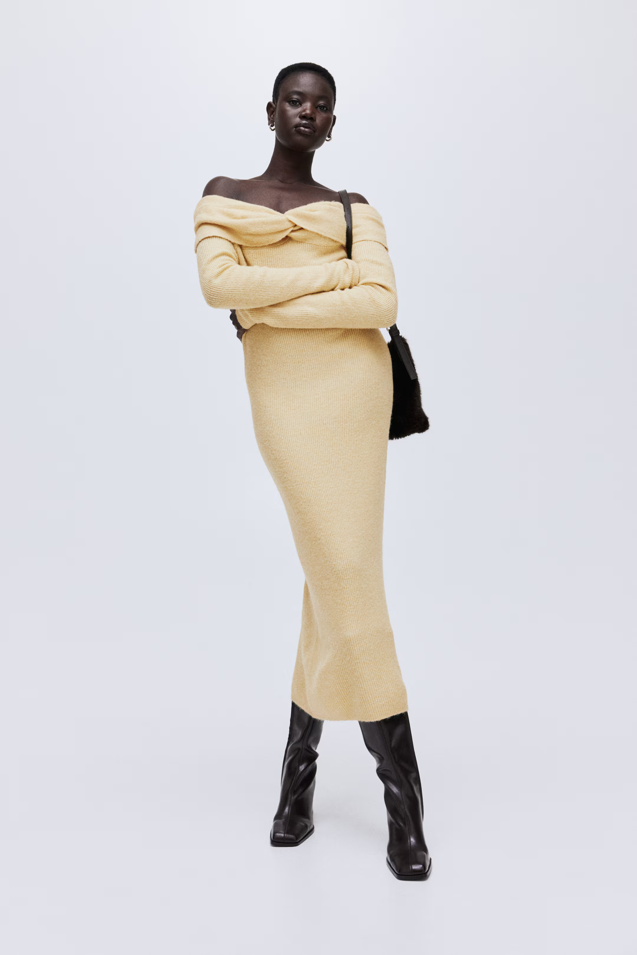 Fine-Knit Off-the-Shoulder Dress | H&M (US + CA)