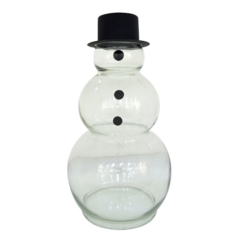 Crosby St Clear Glass Table Top Snowman, 12" | At Home