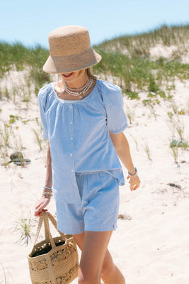 Everly Top - Blue Seersucker | Marea