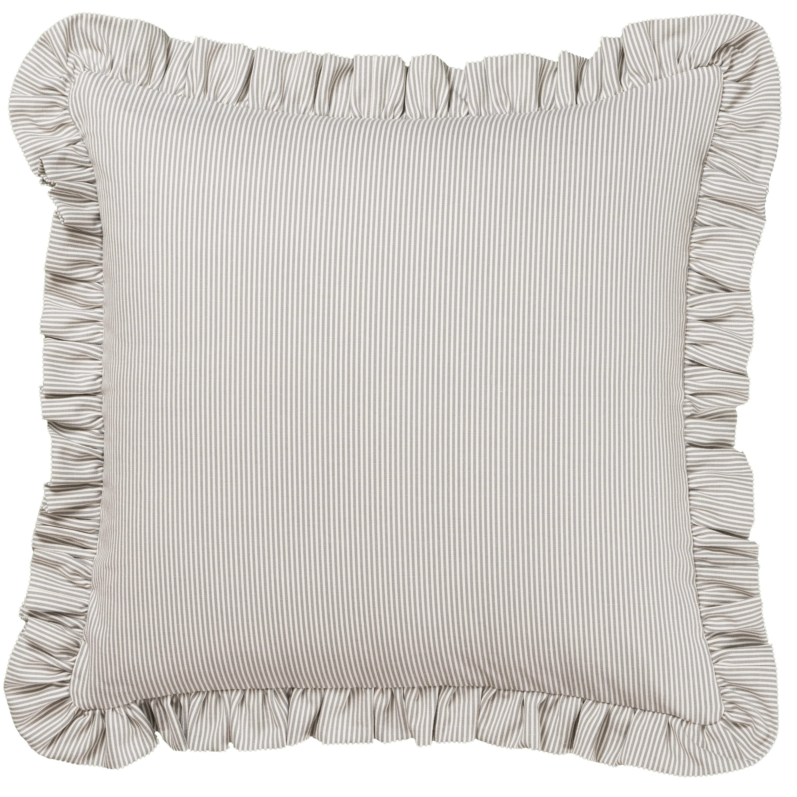Birch Lane Oxford Stripe Ruffled Accent Pillow | Wayfair North America