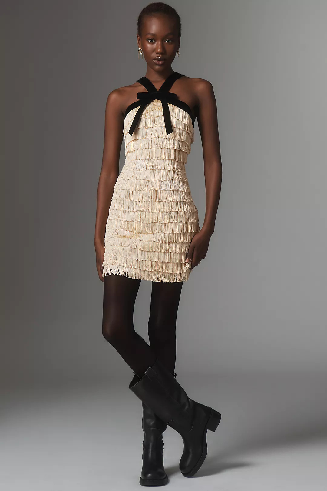 Maude Autumn Fringe Bow Mini Dress | Anthropologie (UK)