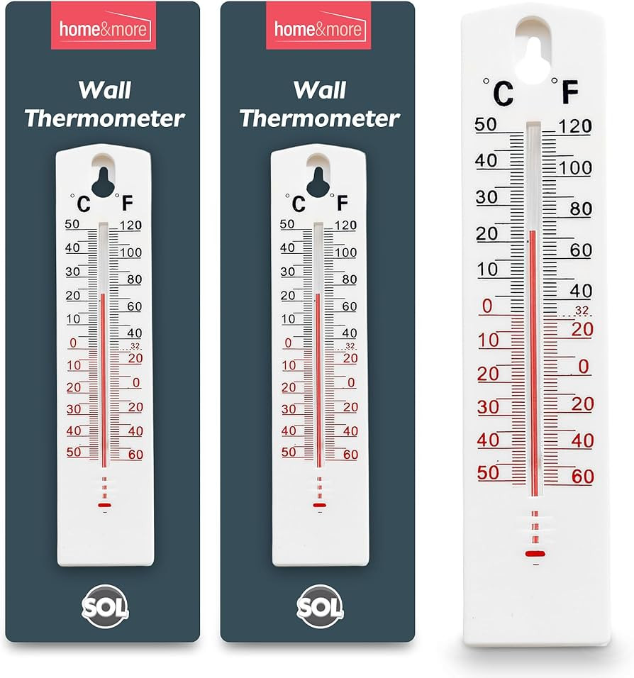 SOL 2pk Room Thermometer Indoor and Outdoor Wall Thermometer Temperature Gauge for Home Garden Gr... | Amazon (UK)