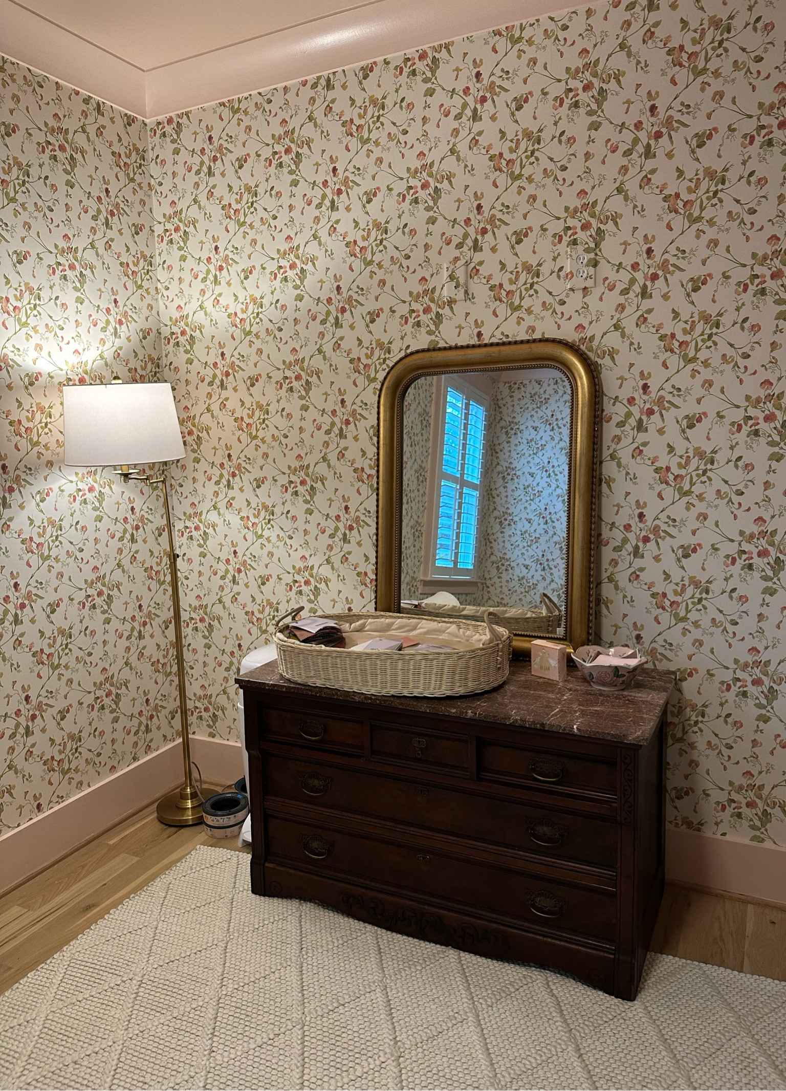 Grandmillennial nursery; nursery design; girl nursery; floral wallpaper; vintage nursery; ivory rug

#LTKbaby #LTKhome