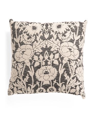 20x20 Floral Demask Embroidered Pillow | TJ Maxx