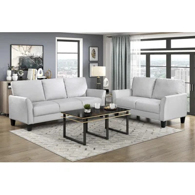 Modern Contemporary Sofa Set Comfortable Sofa Loveseat Corduroy Upholstered Cushion Solid Wood Living Room Furniture | Wayfair North America