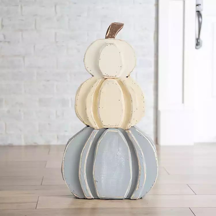 Three Layer Stacked Wooden Pumpkins | Kirkland's Home