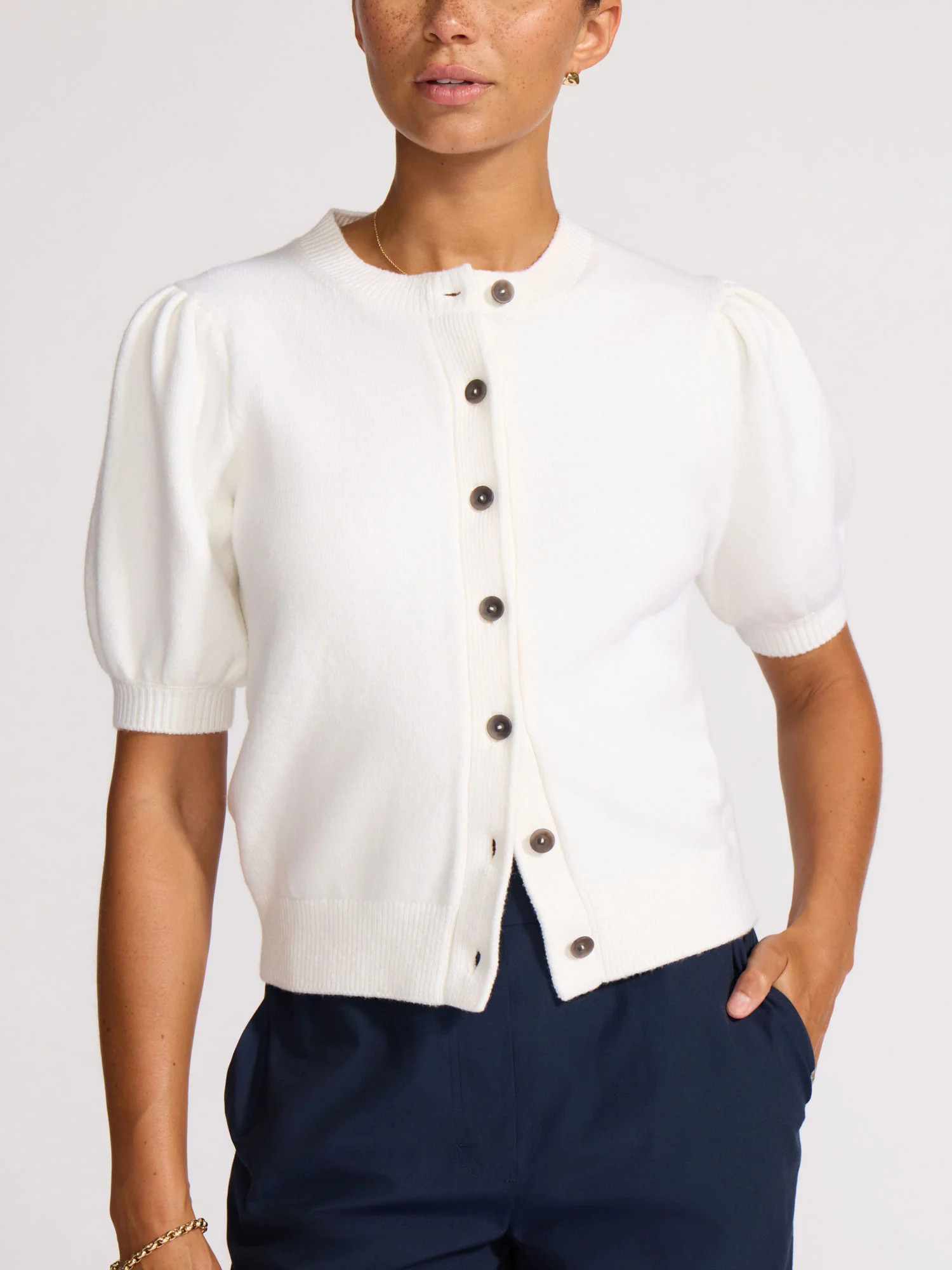 Women's Havana Cardigan in Salt White | Brochu Walker | Brochu Walker