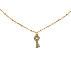 Mini Pave Key Talisman Necklace | Sequin