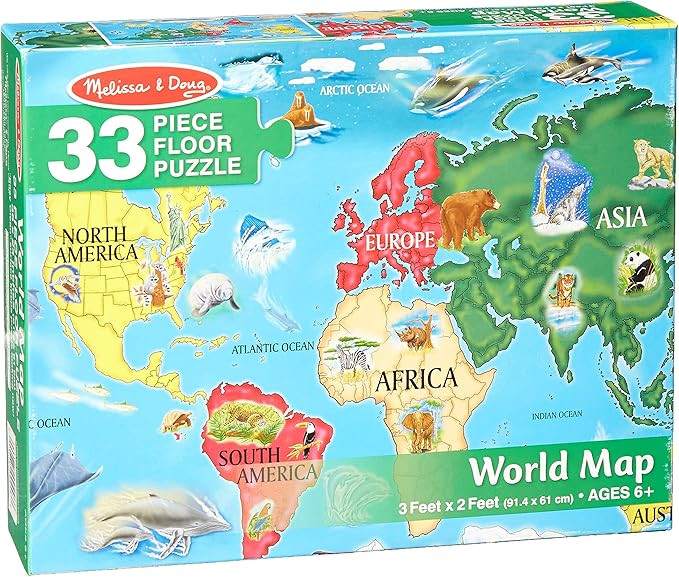 Melissa & Doug World Map Floor Puzzle | Amazon (US)