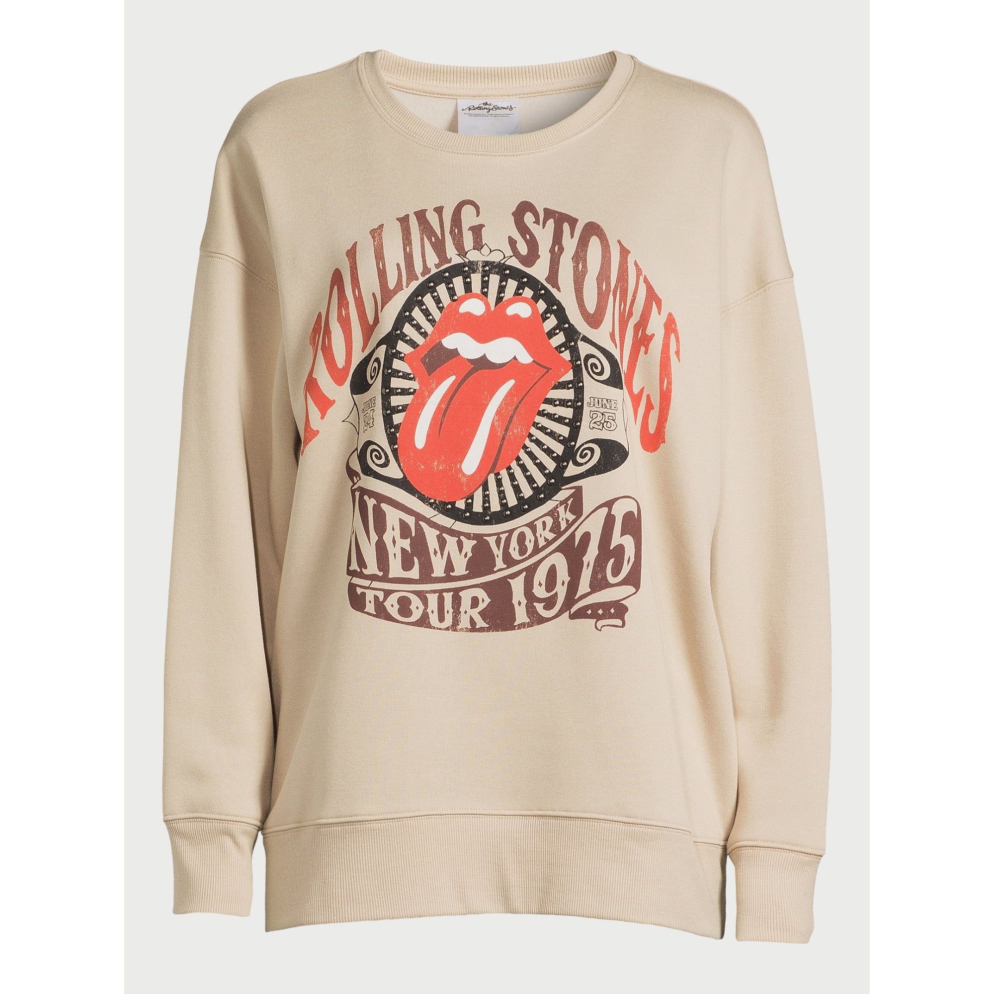 Time and Tru Women's Rolling Stones Graphic Band Sweatshirt with Long Sleeves, Sizes S-XXXL | Walmart (US)