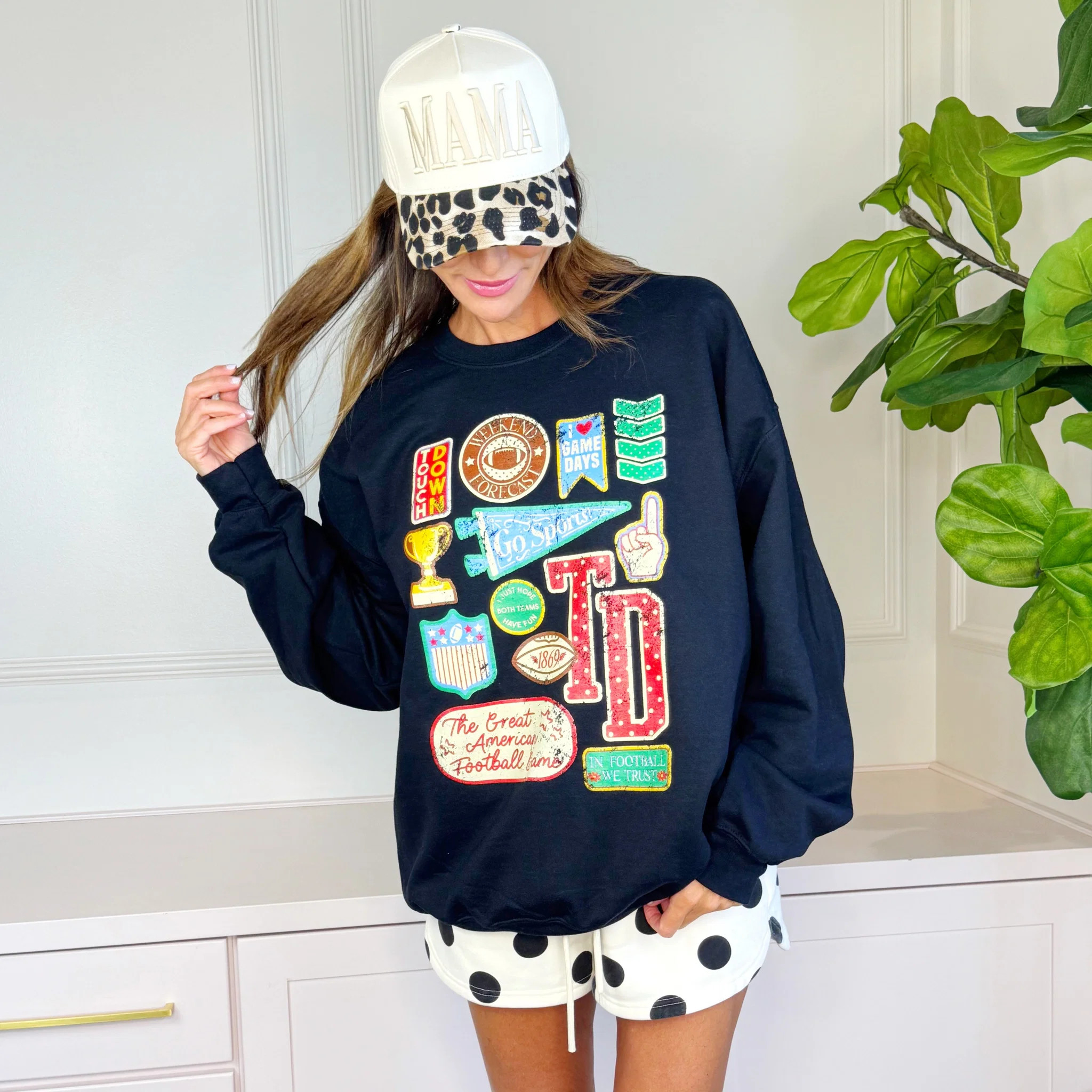 Football Varsity Patches Sweatshirt | Poppy & Pine