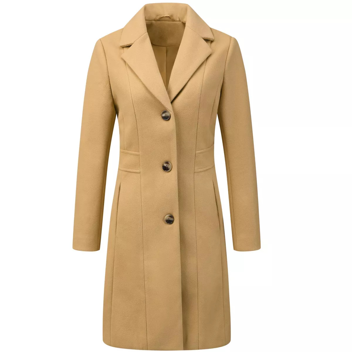 INSPIRE CHIC Women's Single Breasted Notched Lapel Long Winter Coats | Target