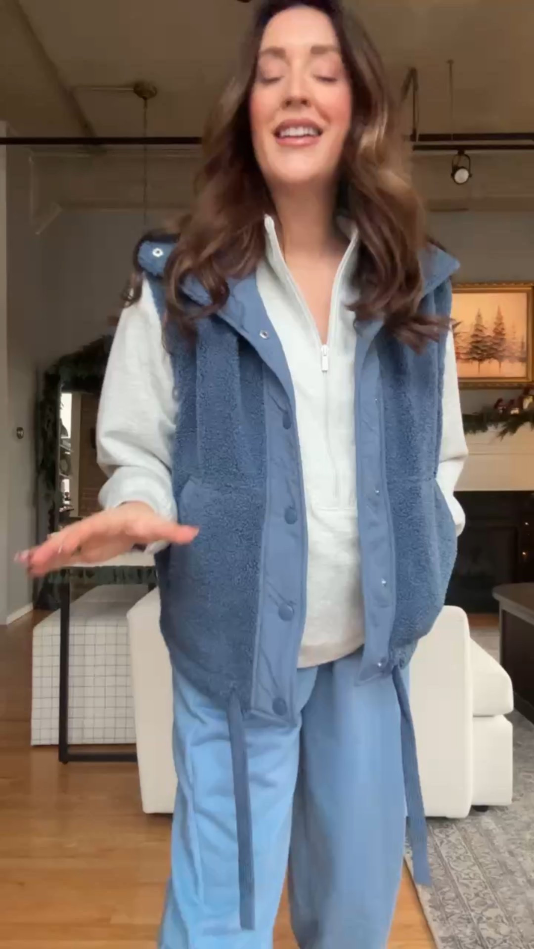 This comfy casual athleisure outfit looks so high end but it’s so affordable from Target! Sweat set and Sherpa vest. Wearing smalls in the pullover and pants, XS in the vest

#LTKFindsUnder50 #LTKootd