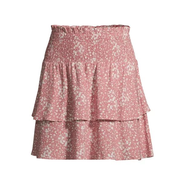 No Boundaries Juniors' Double Tiered Ruffle Skirt | Walmart (US)