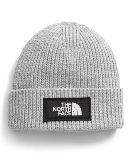 THE NORTH FACE TNF Logo Box Cuffed Beanie, TNF Light Grey Heather/30 Year Him, One Size Regular | Amazon (US)