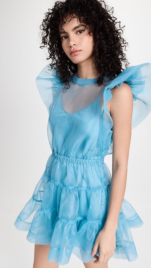 Monique Organza Ruffle Sleeve Mini Dress | Shopbop