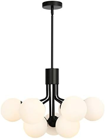 Light Society LS-C410-BK-FR Serra 9-Light Chandelier, Black/Frosted - - Amazon.com | Amazon (US)