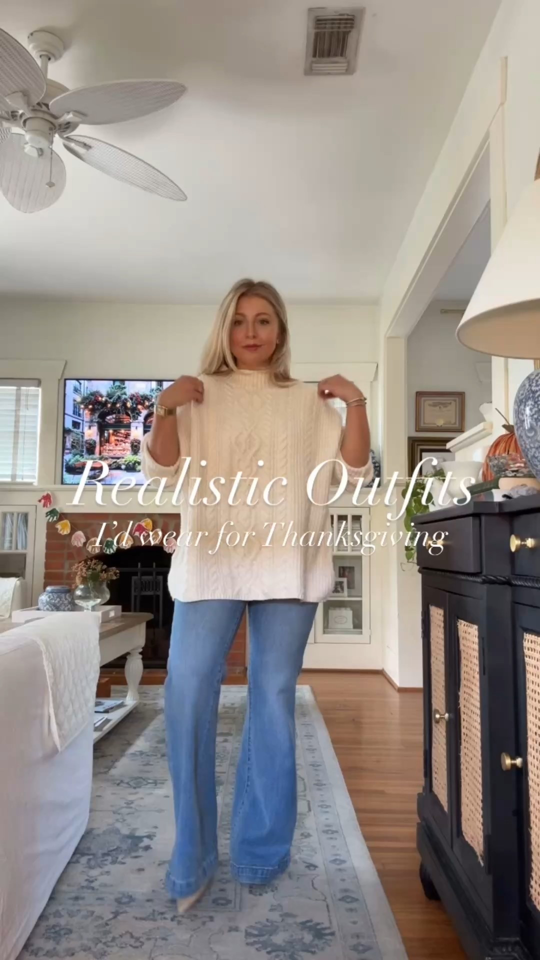 Realistic Thanksgiving Outfit Ideas from a 33 year-old toddler Mom 

SIZING INFO

Outfit #1: Sized up to a 2x in the sweater to make it SUPER oversized. Jeans size 27

Outfit #2: Jeans TTS 4R

Outfit #3: Medium in the skort and a medium in the blazer

Outfit #4: Top fits TTS (wearing a small) - Brown pants fit TTS as well (wearing a 6/EU38)

Outfit #5: Fits TTS but is still very stretchy! Wearing a small

Outfit #6: Wearing a medium in the sweater and a 4R in the jeans

Outfit #7: Blouse runs small (especially in the chest) - sized up from a small to a medium 

#LTKSeasonal #LTKootd #LTKHoliday