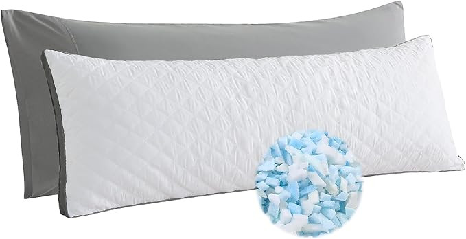 WhatsBedding Memory Foam Body Pillow with Removable Pillowcase -Fluffy Body Pillows for Adults -L... | Amazon (US)