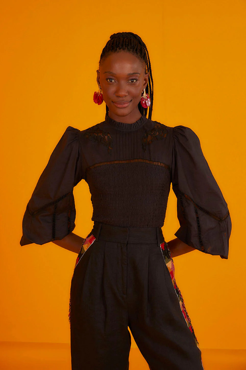 Black Lace Blouse | FarmRio (US)