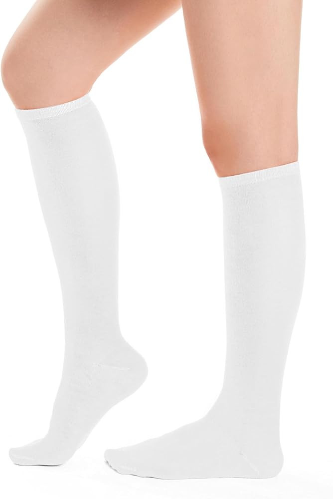 Ammiko Knee High Socks for Women - Athletic Tube Socks, Long Stockings for Women | Amazon (US)