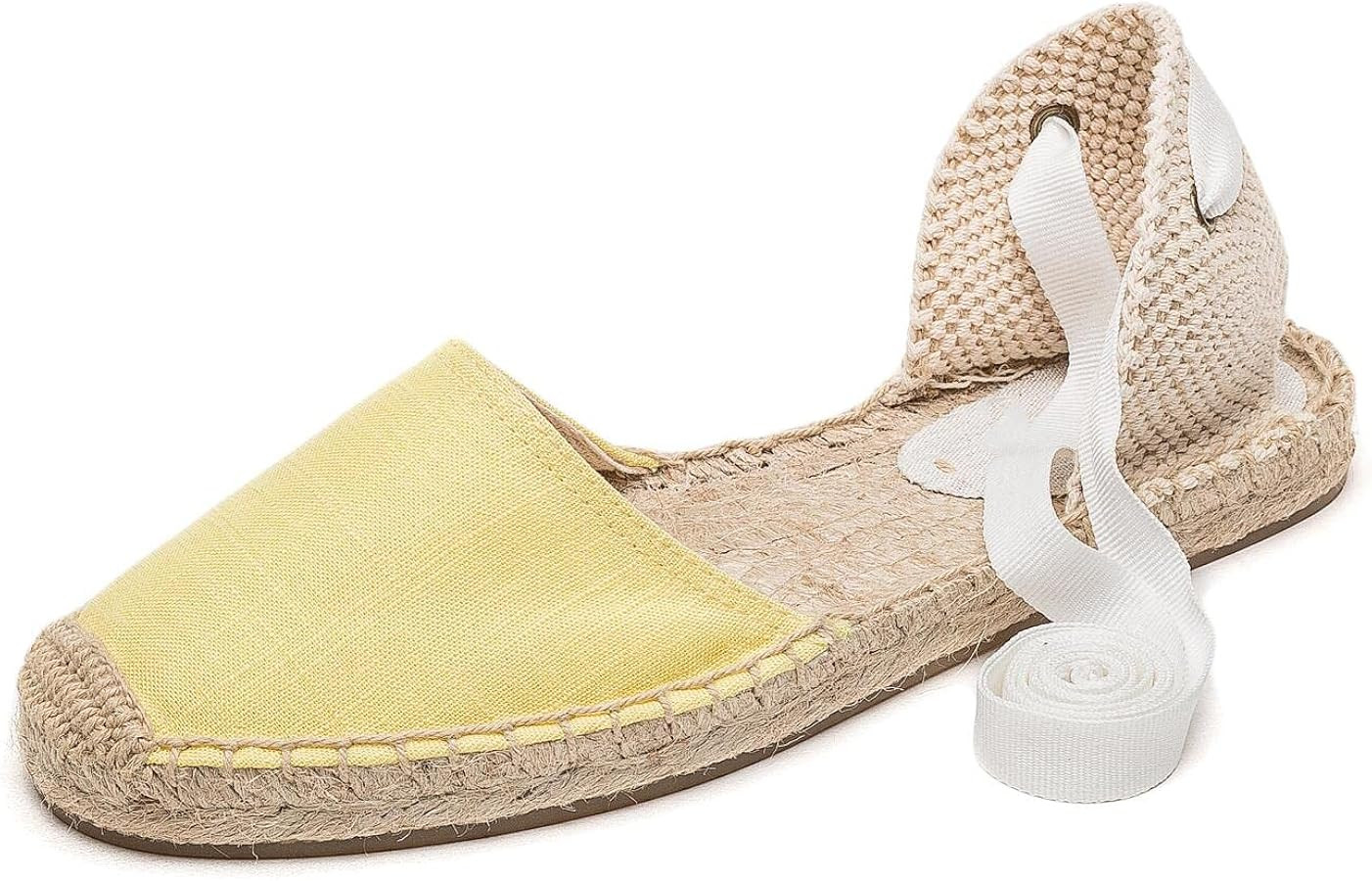 Women Espadrille Lace Up Flats Comfortable Summer Breathable Espadrille Sandals Adjustable Shoela... | Amazon (US)