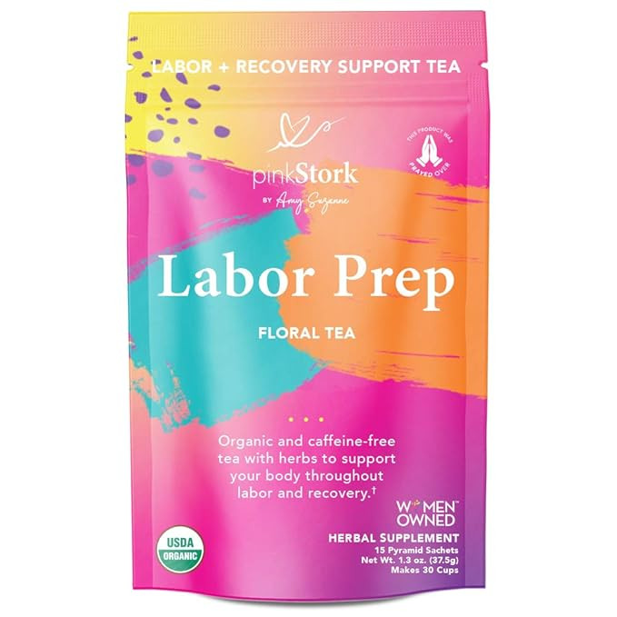 Pink Stork Labor Prep Tea: Floral, Red Raspberry Leaf Tea + 100% Organic + Labor and Delivery + P... | Amazon (US)