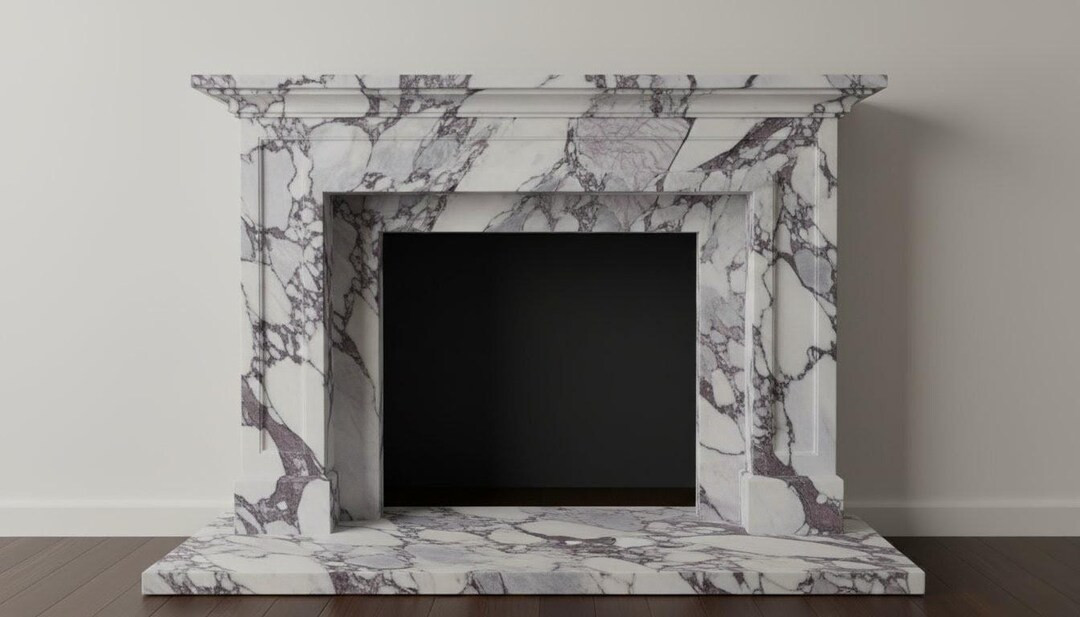 Handmade Calacatta Viola Marble Fireplace Mantel Surround - Custom Luxury Mantel - Etsy | Etsy (US)