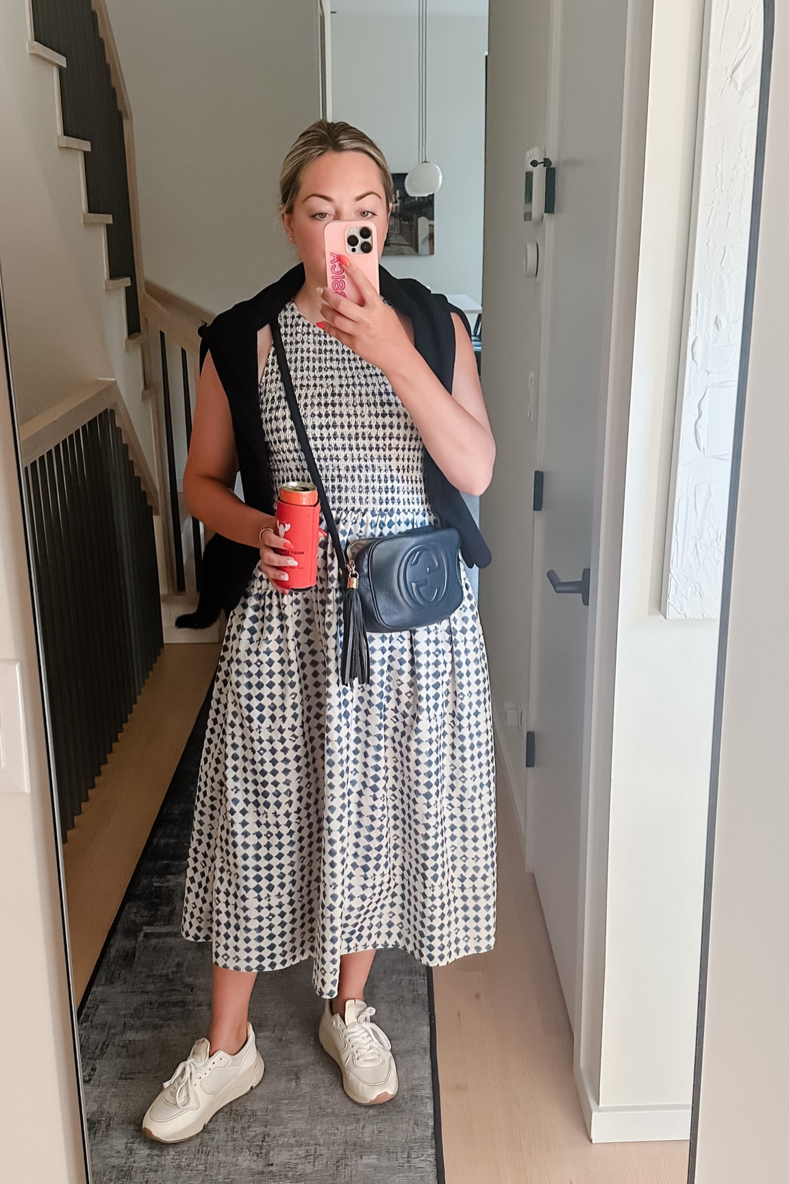 Easy breezy blue & white linen dress - under $100 and TTS. Paired it with my dad sneakers, a summer-weight cotton sweater, and my Gucci crossbody for a summer street festival this weekend! 

#LTKstyletip #LTKunder100 #LTKshoecrush