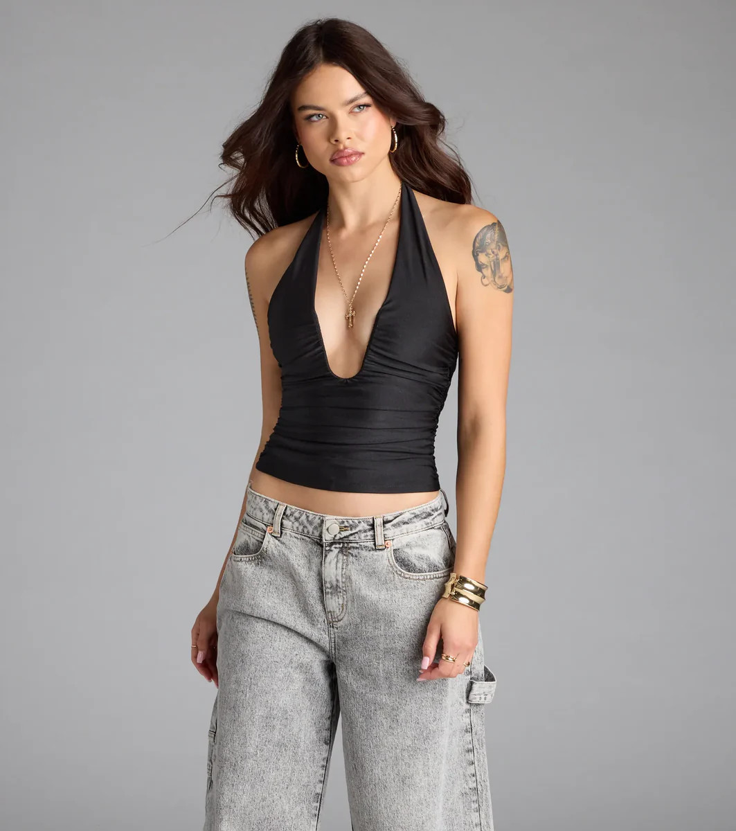 Major Vibe Plunge Halter Top | Windsor Stores