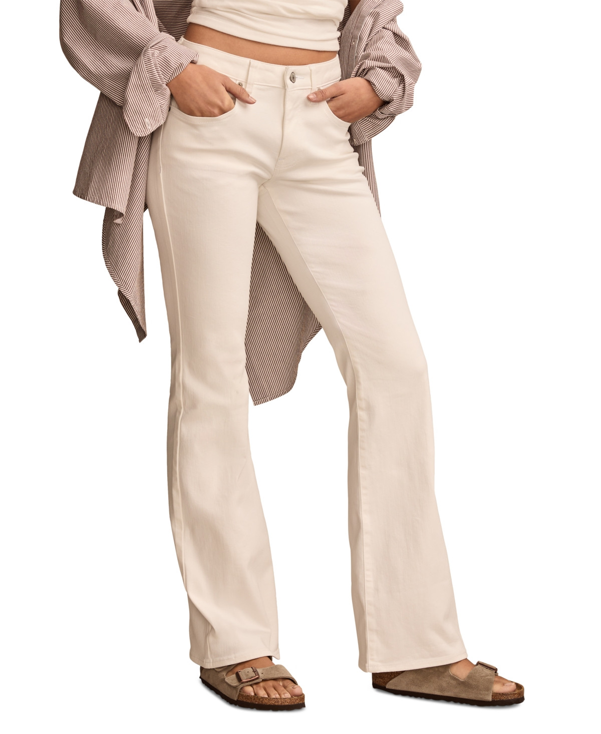 Lucky Brand Women's High-Rise Curvy Flare Jeans - Bright White | Macy's