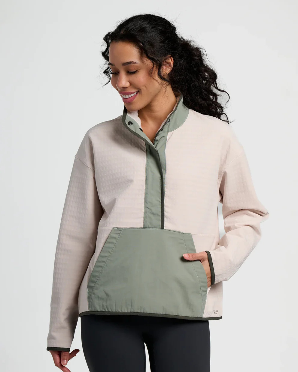 Women's Gridback Fleece Snap Pullover - Forest | Free Fly Apparel