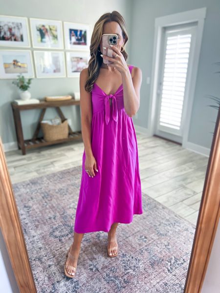 Target tie-front midi dress (XS). Spring dress. Spring outfits. Vacation dress. Target clear heels (TTS).

*Runs a little big on me so size down if you are in-between sizes. Straps are adjustable. 

#LTKshoecrush #LTKunder50 #LTKtravel