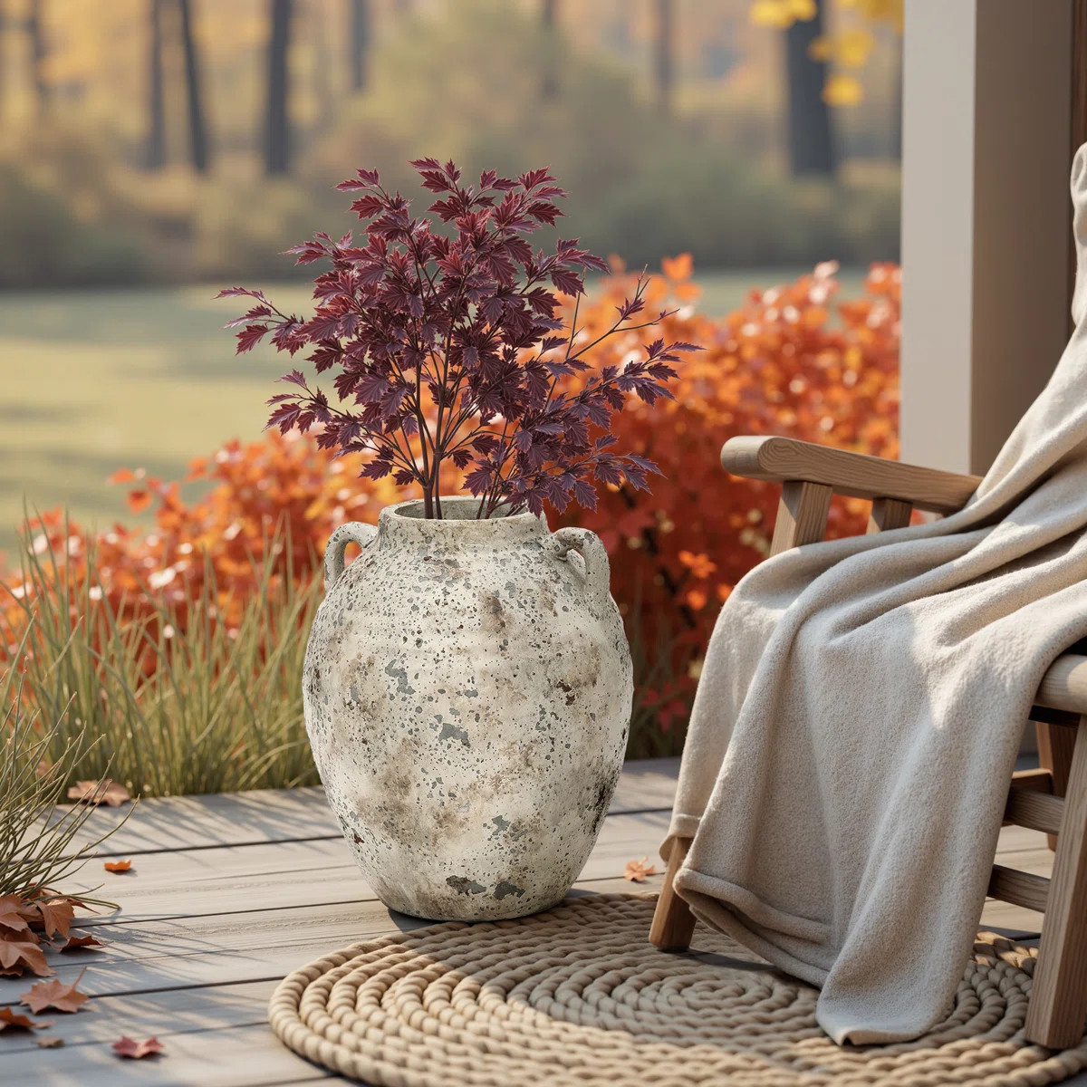 Rustic Antiqued 12.4-Inch Round Bouquet Terracotta Vase | Wayfair North America