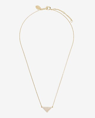 Rhinestone Pave Triangle Necklace | Express