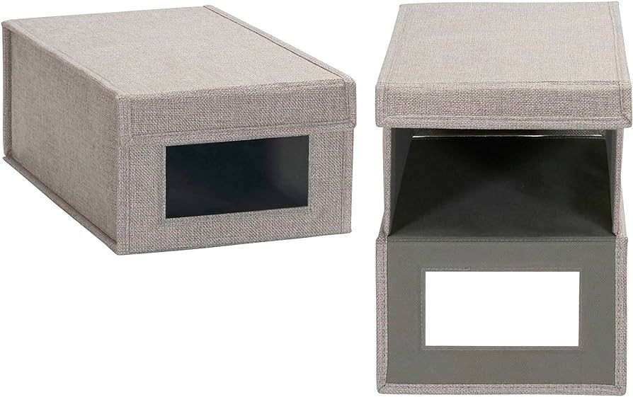 Household Essentials Small Drop Front Shoe Box 2 Pack, Gray | Amazon (US)