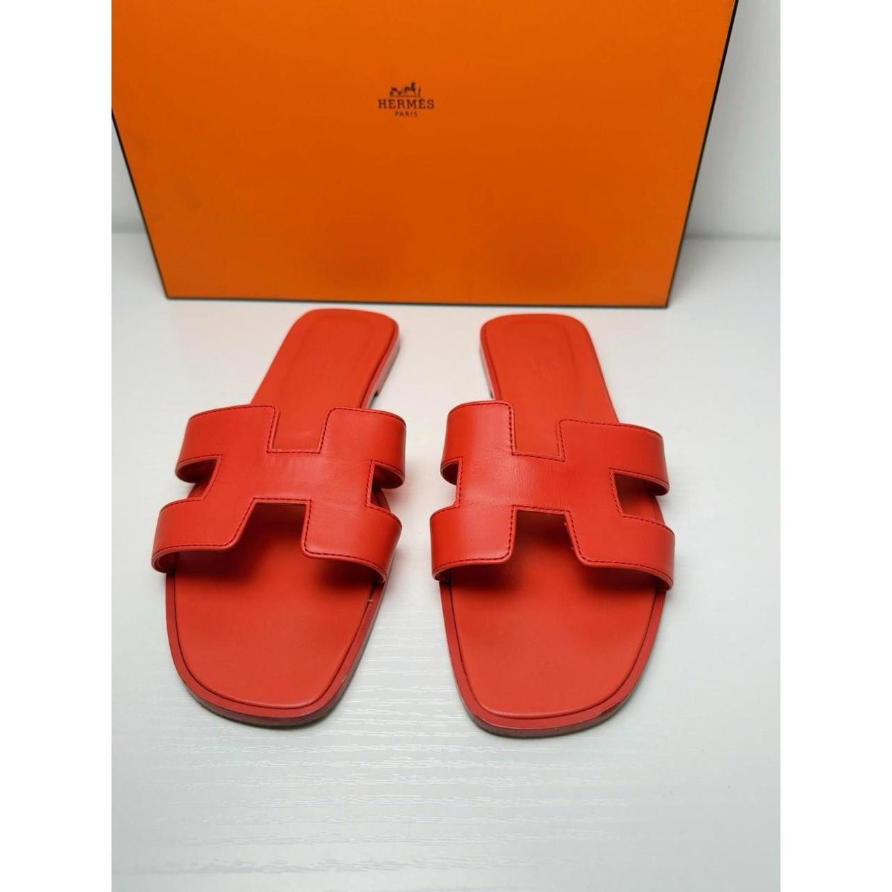 Hermes Women's Sandals - Red - US 10 | Depop US