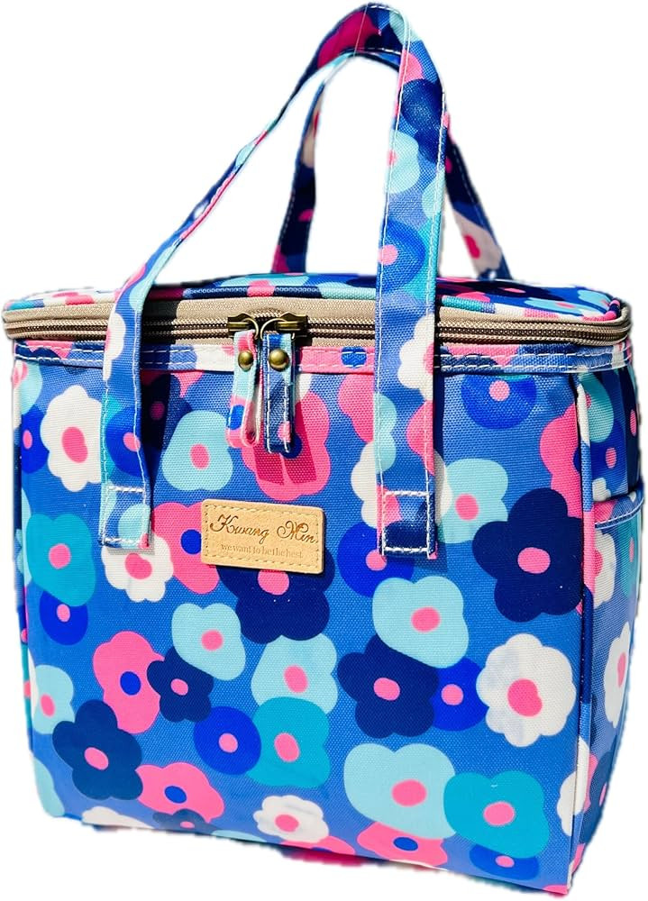 Kwang Min Floral Insulated Lunch Bag for Women,Reusable Lunch Box,Large Cooler for Office,Picnic ... | Amazon (US)
