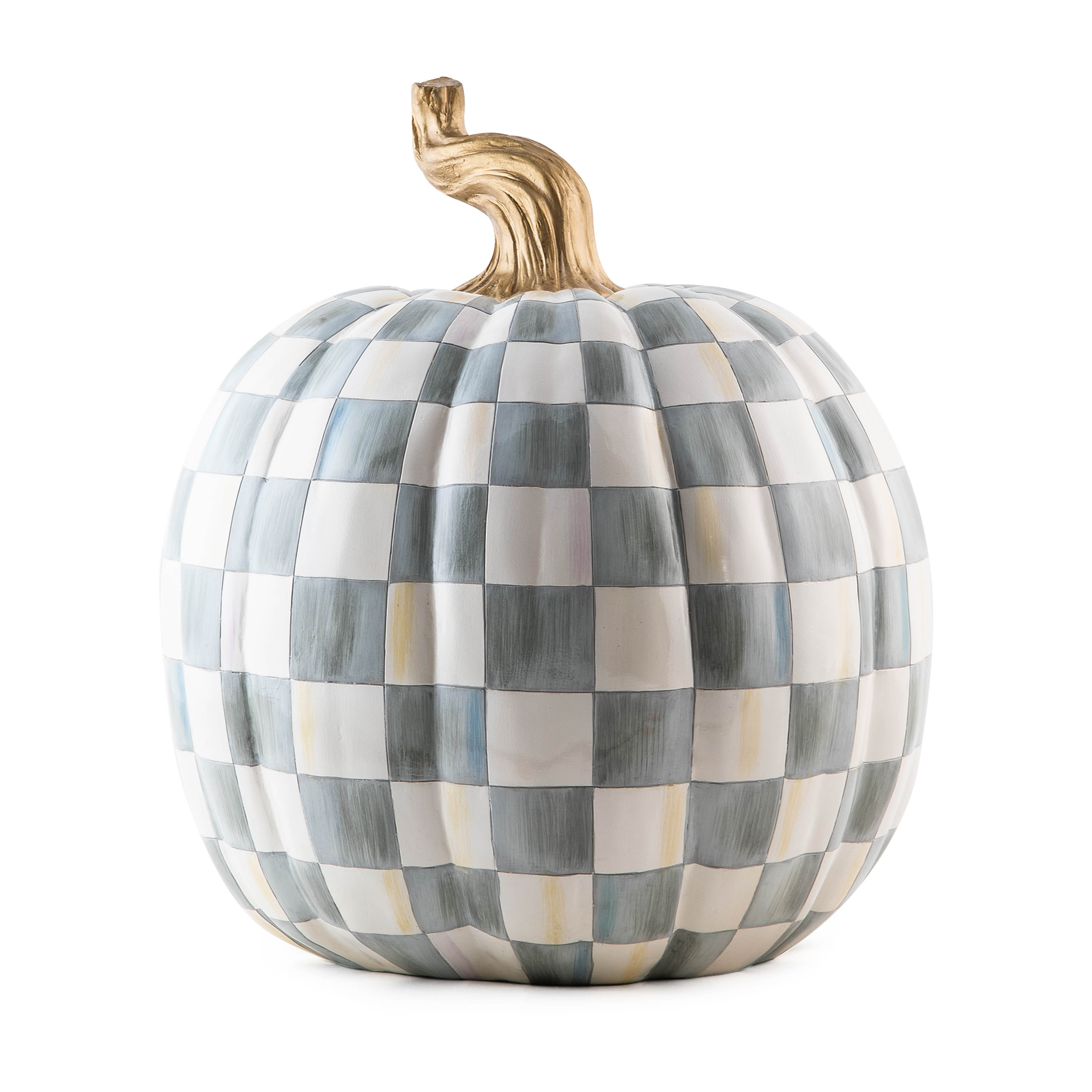 MacKenzie-Childs Sterling Check Large Pumpkin | MacKenzie-Childs