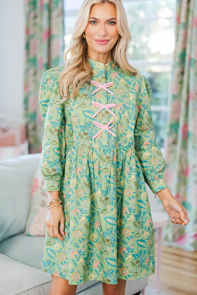 NURSING COLLECTION:  There's Always Hope Green Floral Dress | The Mint Julep Boutique