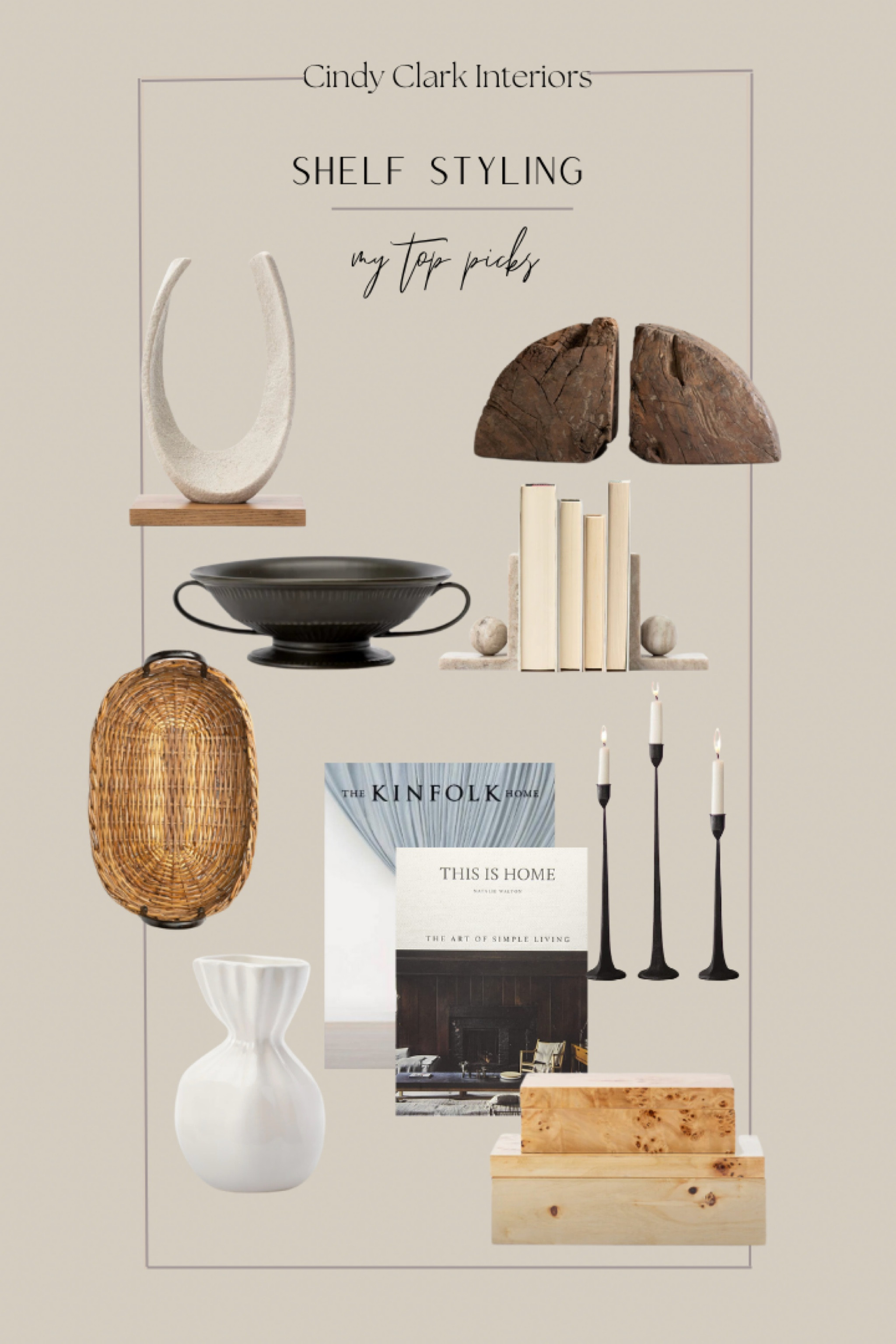 Shelf styling accessories! Everything you’ll need to style them to perfection. Don’t forget lots of books! 

Decor tips, candle, bookends, baskets, vase, McGee and Co, shelves

#LTKstyletip #LTKFind #LTKhome