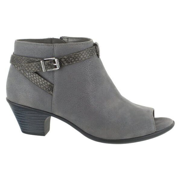 Easy Street Women's Sparrow Peep Toe Bootie (Grey/Snake) | Bed Bath & Beyond