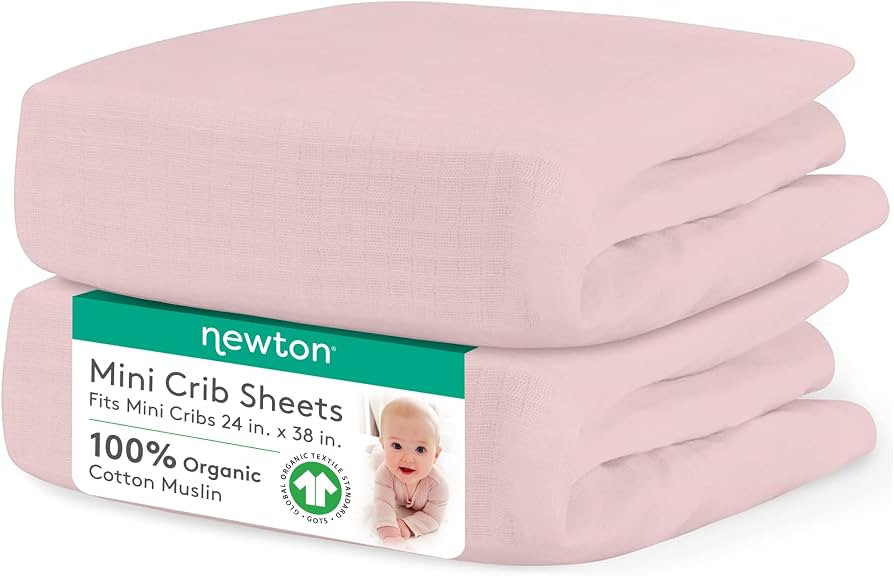 Newton Baby Mini Crib Fitted Sheets (2-Pack) | Organic Muslin Cotton, Ultra Breathable & Soft Bab... | Amazon (US)