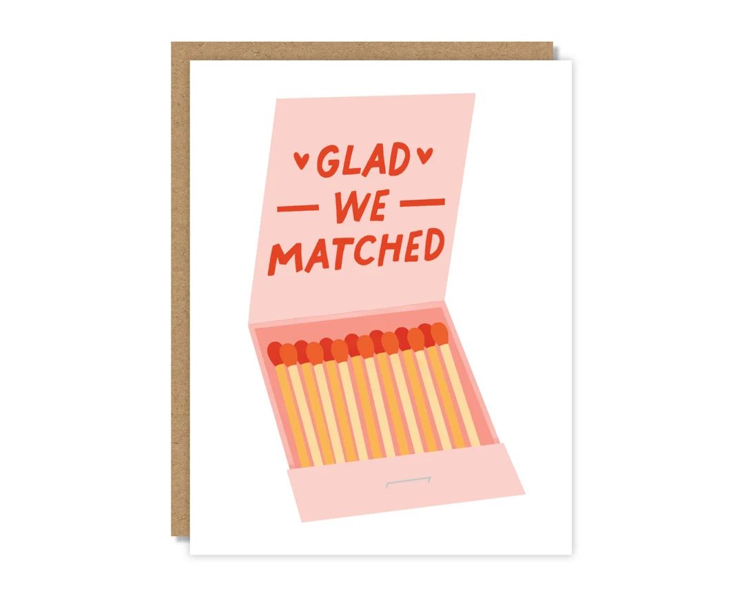 Glad We Matched Greeting Card Dating App Card Funny & Punny Cards - Etsy | Etsy (US)