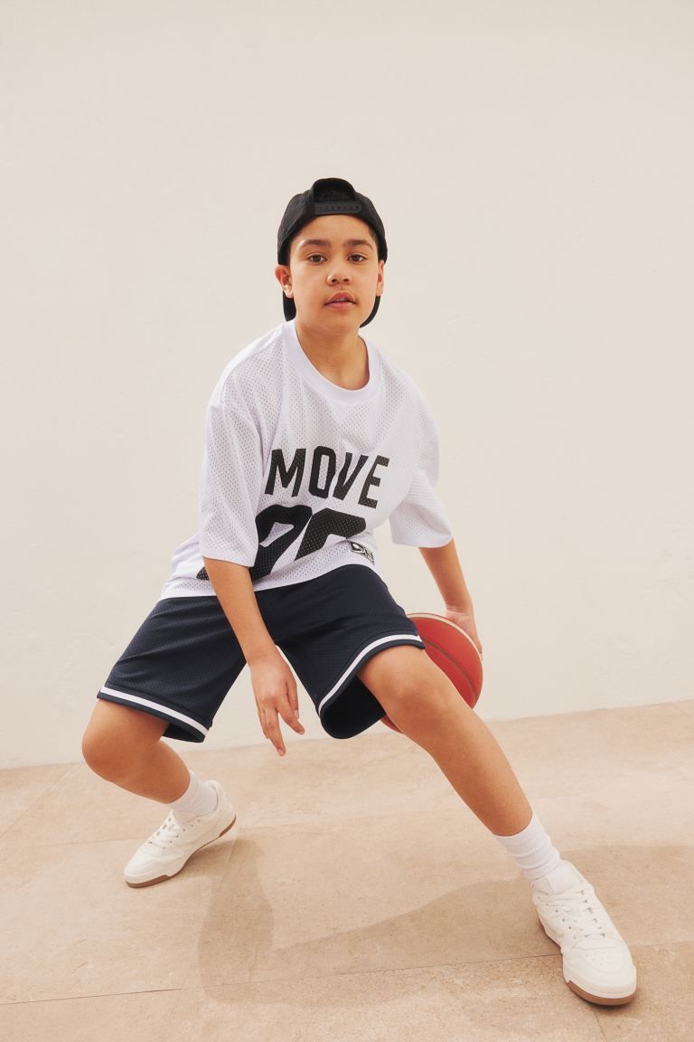 DryMove™ Mesh Sports Shirt - White/Move 90 - Kids | H&M US | H&M (US + CA)