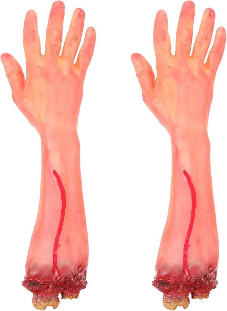 Beaupretty 2 Pcs Halloween Fake Severed Hands Scary Zombie Hand Arm Props Broken Body Part for Ha... | Amazon (CA)