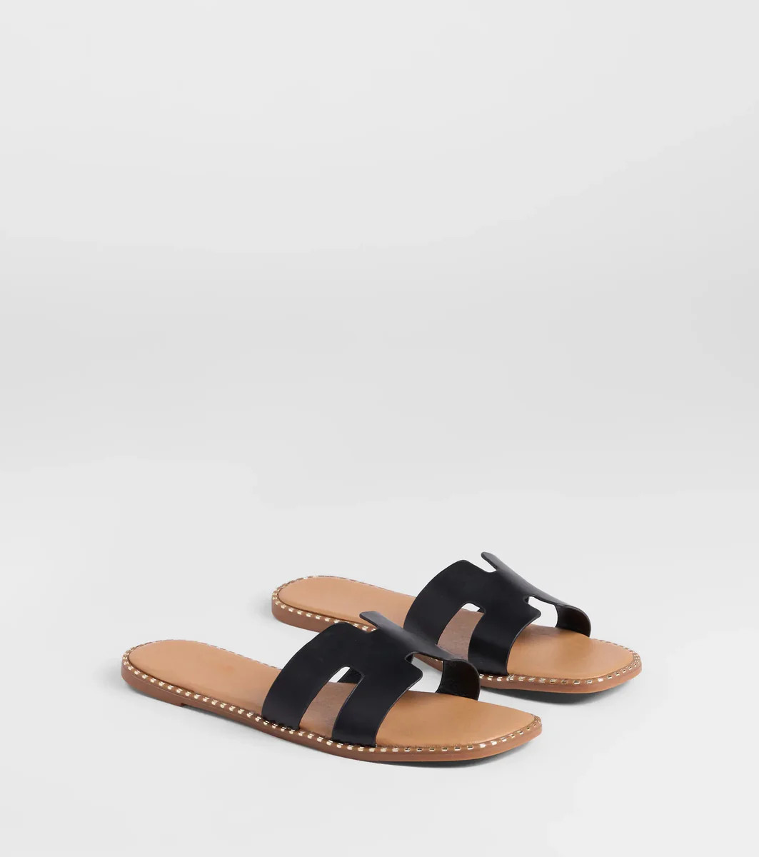 Simply Chic Cutout Strap Flat Sandals | Windsor Stores