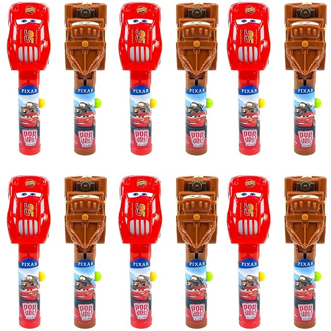 Pop Ups! Cars Lollipop Holders - Mater and Lightning McQueen - 12 Lollipops with Cases - Individu... | Amazon (US)